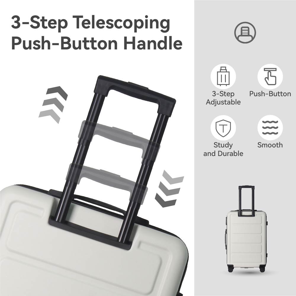 Luggage Sets ABS Hardshell 3pcs Luggage, Lightweight Durable Suitcase Sets Spinner Wheels Suitcase 20''24''28'' (White)_voghion.com